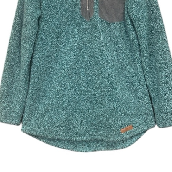 Marleylilly Sherpa Fleece Quarter-Zip Pullover Jacket Top Blue Gray Size S/M - Picture 6 of 11